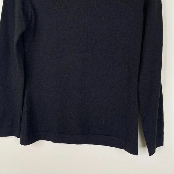 Zanone Womens Wool Crew Neck Sweater Black Quiet Luxury Minimalist Capsule Sz 42 - Picture 4 of 12